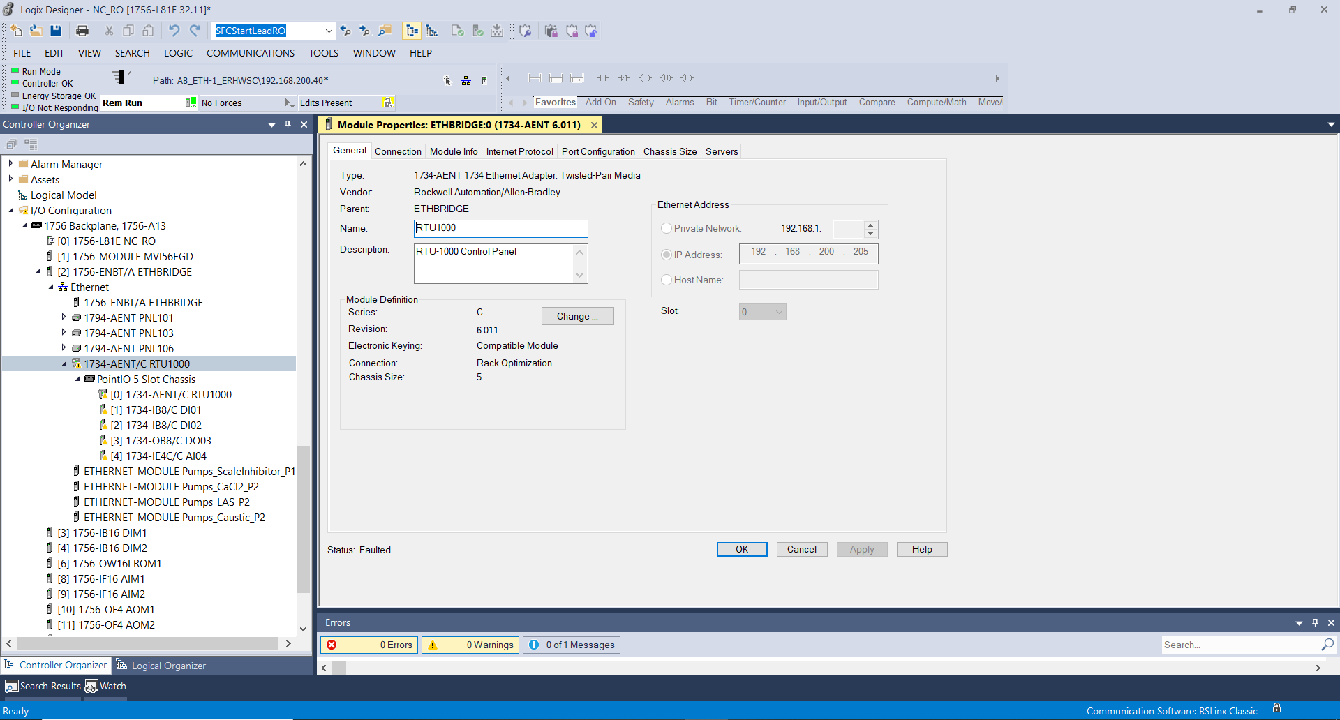 RSLogix Module Revision